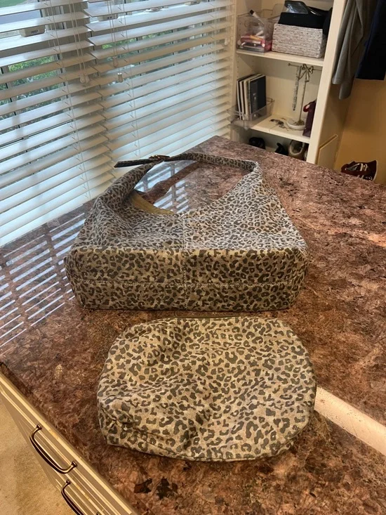 Anthropologie Leopard Print Shoulder Hobo Bag - Tan and Brown - Picture 2 of 7